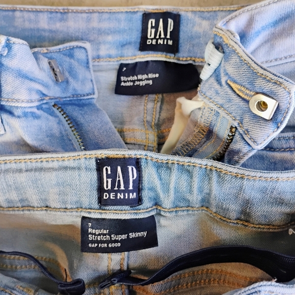 GAP High Rise Jegging Bundle Girls 7 Skinny Jeans Distressed School - Picture 13 of 16